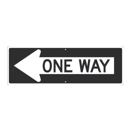 National Marker Co NMC Traffic Sign, One Way Arrow Left, 12in X 36in, White TM508J